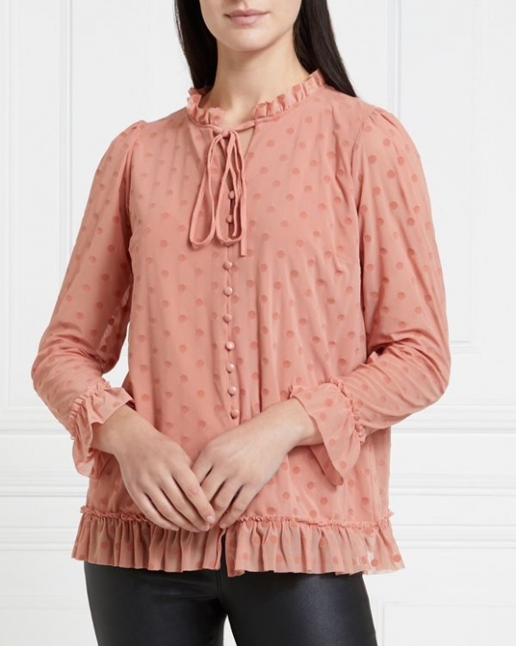 Gallery Bijou Spot Mesh Top Gallery Bijou Spot Mesh Top