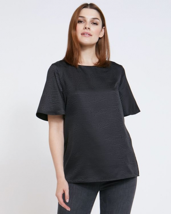 Paul Costelloe Living Studio Black Flute Sleeve Top Paul Costelloe Living Studio Black Flute Sleeve Top