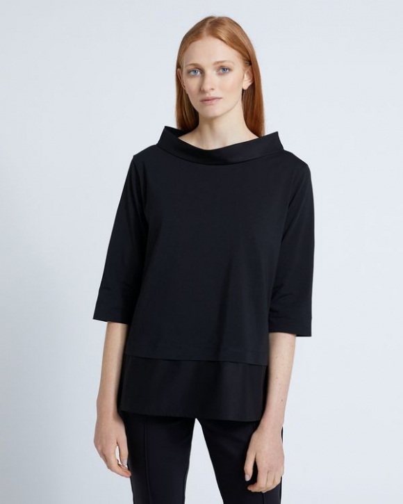 Carolyn Donnelly The Edit Black Funnel Neck Top Carolyn Donnelly The Edit Black Funnel Neck Top