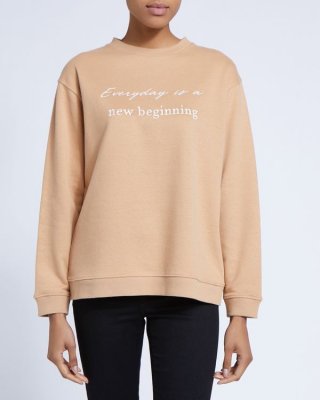 Embroidered Slogan Sweatshirt Embroidered Slogan Sweatshirt