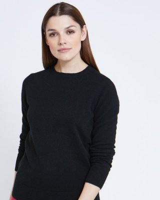 Paul Costelloe Living Studio Black Cashmere Crew Neck Jumper Paul Costelloe Living Studio Black Cashmere Crew Neck Jumper