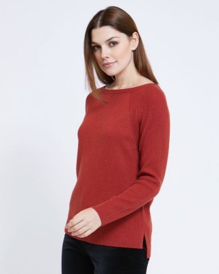 Paul Costelloe Living Studio Rust Boat Neck Rib Jumper Paul Costelloe Living Studio Rust Boat Neck Rib Jumper