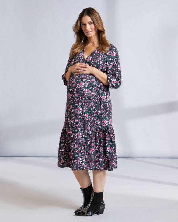 Savida Maternity Print Wrap Dress Savida Maternity Print Wrap Dress