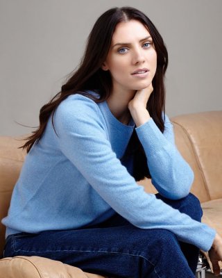 Paul Costelloe Living Studio Light Blue Cashmere Crew Neck Jumper Paul Costelloe Living Studio Light Blue Cashmere Crew Neck Jumper