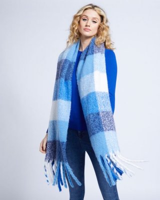 Savida Check Fluffy Scarf Savida Check Fluffy Scarf