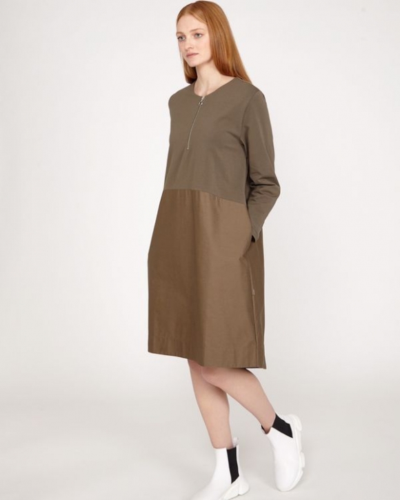 Carolyn Donnelly The Edit Khaki Zip Dress Carolyn Donnelly The Edit Khaki Zip Dress