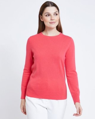 Paul Costelloe Living Studio Coral Cashmere Crew Neck Jumper Paul Costelloe Living Studio Coral Cashmere Crew Neck Jumper