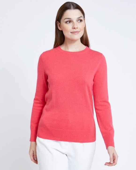 Paul Costelloe Living Studio Coral Cashmere Crew Neck Jumper