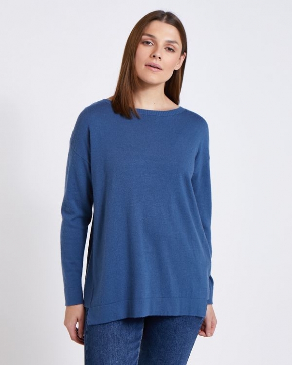 Paul Costelloe Living Studio Blue Split Hem Knit Jumper Paul Costelloe Living Studio Blue Split Hem Knit Jumper