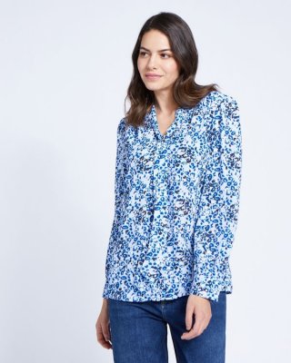Paul Costelloe Living Studio Blue Leopard Blouse Paul Costelloe Living Studio Blue Leopard Blouse