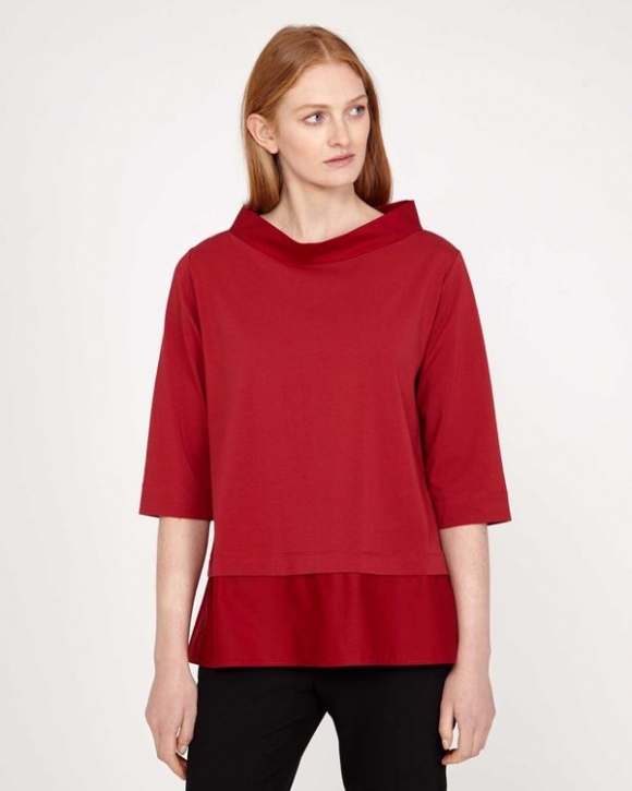 Carolyn Donnelly The Edit Red Funnel Neck Top Carolyn Donnelly The Edit Red Funnel Neck Top