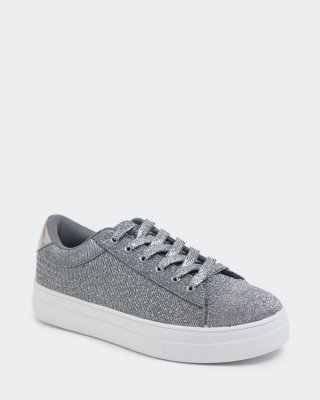 Pewter Shimmer Lace Up Shoe Pewter Shimmer Lace Up Shoe