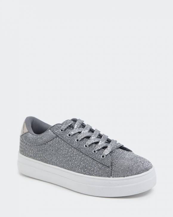 Pewter Shimmer Lace Up Shoe Pewter Shimmer Lace Up Shoe