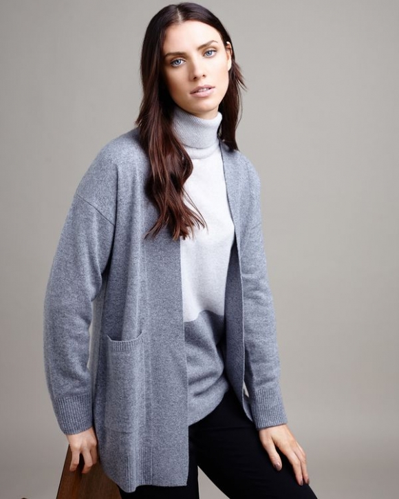 Paul Costelloe Living Studio Grey Cashmere Pocket Cardigan Paul Costelloe Living Studio Grey Cashmere Pocket Cardigan