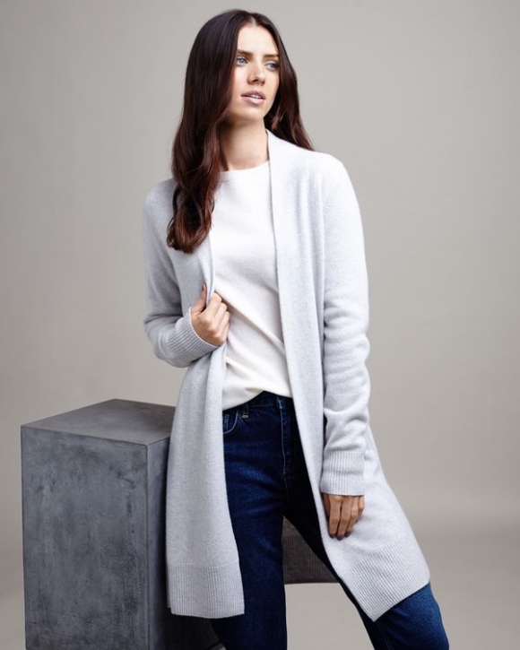 Paul Costelloe Living Studio Grey Cashmere Long Cardigan Paul Costelloe Living Studio Grey Cashmere Long Cardigan