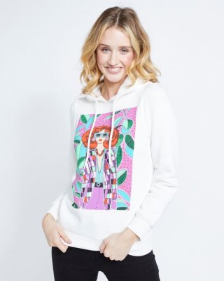 Savida Graphic Glitter Print Hoodie Savida Graphic Glitter Print Hoodie