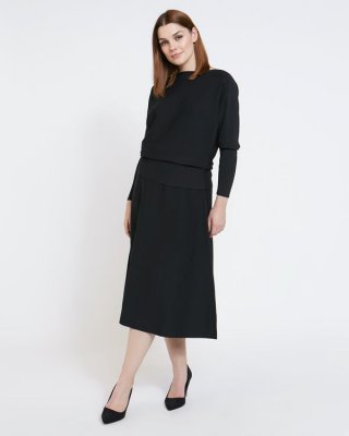Paul Costelloe Living Studio Black Boat Neck Knit Jumper Paul Costelloe Living Studio Black Boat Neck Knit Jumper