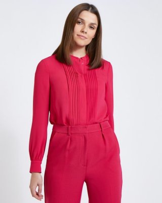 Paul Costelloe Living Studio Pink Pleat Front Blouse Paul Costelloe Living Studio Pink Pleat Front Blouse