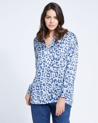 Paul Costelloe Living Studio Print Placket Top Paul Costelloe Living Studio Print Placket Top