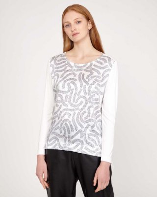 Carolyn Donnelly The Edit Squiggle Print Top Carolyn Donnelly The Edit Squiggle Print Top