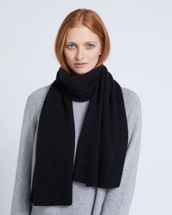 Carolyn Donnelly The Edit Black Medium Cashmere Scarf Carolyn Donnelly The Edit Black Medium Cashmere Scarf