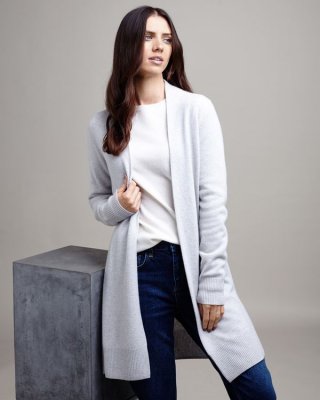 Paul Costelloe Living Studio Grey Cashmere Long Cardigan Paul Costelloe Living Studio Grey Cashmere Long Cardigan