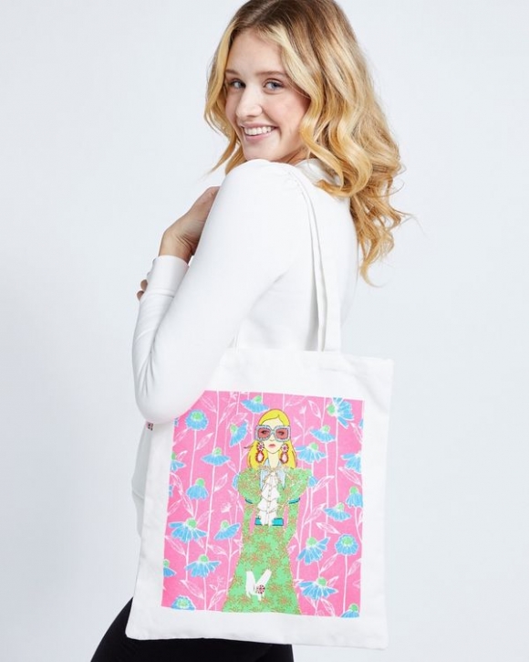 Savida Glitter Printed Tote Bag Savida Glitter Printed Tote Bag