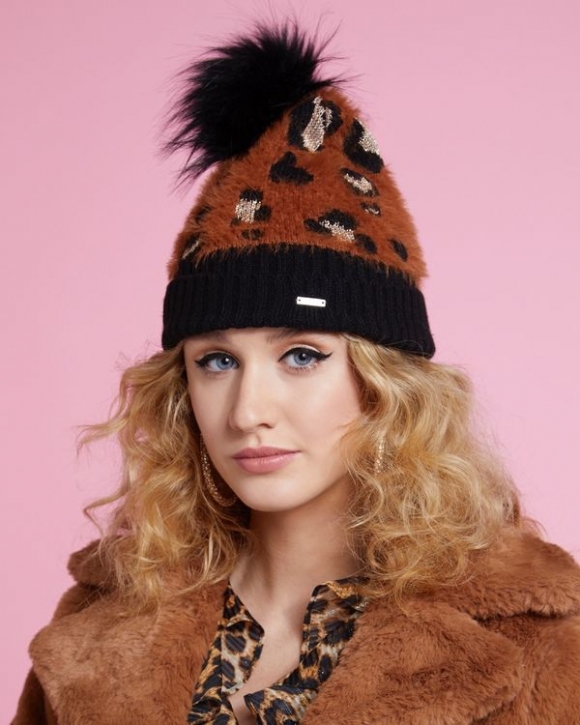 Savida Leopard Print Lurex Hat Savida Leopard Print Lurex Hat