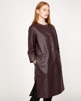 Carolyn Donnelly The Edit Leather Collarless Coat Carolyn Donnelly The Edit Leather Collarless Coat