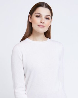 Paul Costelloe Living Studio Cream Cashmere Crew Neck Jumper Paul Costelloe Living Studio Cream Cashmere Crew Neck Jumper