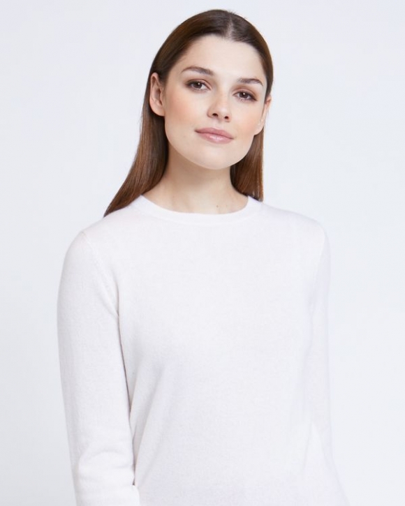 Paul Costelloe Living Studio Cream Cashmere Crew Neck Jumper Paul Costelloe Living Studio Cream Cashmere Crew Neck Jumper
