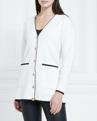 Gallery Amazon Contrast Trim Cardigan Gallery Amazon Contrast Trim Cardigan