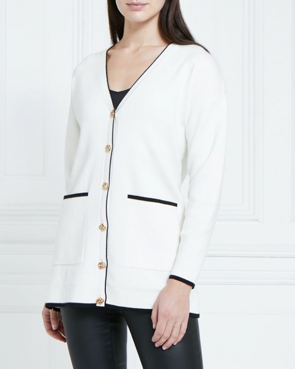 Gallery Amazon Contrast Trim Cardigan Gallery Amazon Contrast Trim Cardigan