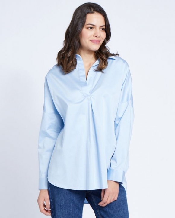 Paul Costelloe Living Studio Blue Curve Placket Blouse Paul Costelloe Living Studio Blue Curve Placket Blouse