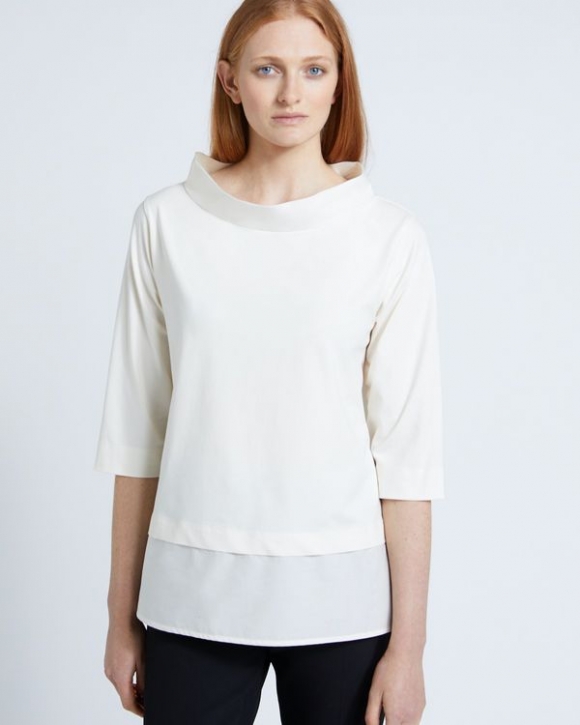 Carolyn Donnelly The Edit Cream Funnel Neck Top Carolyn Donnelly The Edit Cream Funnel Neck Top
