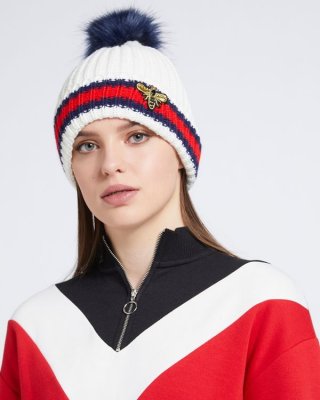 Savida Bee Embellished Stripe Hat Savida Bee Embellished Stripe Hat