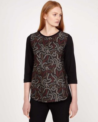 Carolyn Donnelly The Edit Squiggle Print Top Carolyn Donnelly The Edit Squiggle Print Top