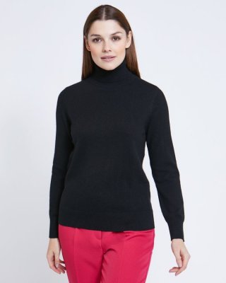 Paul Costelloe Living Studio Black Cashmere Polo Neck Jumper Paul Costelloe Living Studio Black Cashmere Polo Neck Jumper