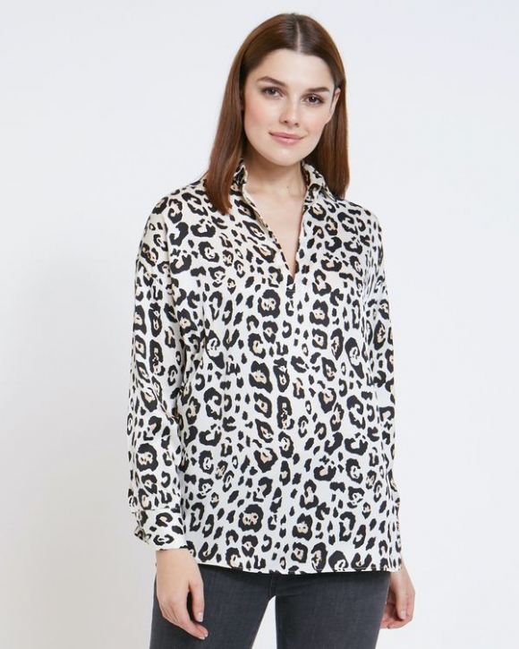 Paul Costelloe Living Studio Leopard Placket Top Paul Costelloe Living Studio Leopard Placket Top