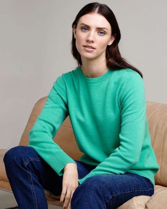 Paul Costelloe Living Studio Green Cashmere Crew Neck Jumper Paul Costelloe Living Studio Green Cashmere Crew Neck Jumper