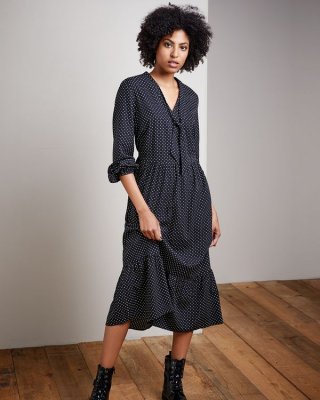 Tie Neck Midi Tie Neck Midi