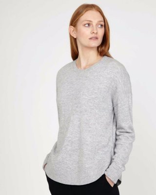 Carolyn Donnelly The Edit Grey Curved Hem Sweater Carolyn Donnelly The Edit Grey Curved Hem Sweater