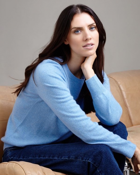 Paul Costelloe Living Studio Light Blue Cashmere Crew Neck Jumper Paul Costelloe Living Studio Light Blue Cashmere Crew Neck Jumper