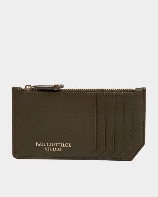 Paul Costelloe Living Studio Green Leather Zip Card Holder Paul Costelloe Living Studio Green Leather Zip Card Holder