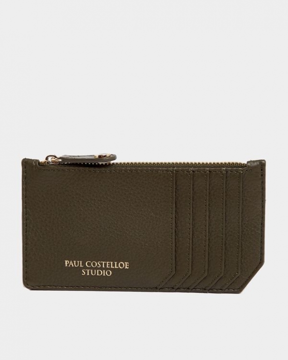 Paul Costelloe Living Studio Green Leather Zip Card Holder Paul Costelloe Living Studio Green Leather Zip Card Holder