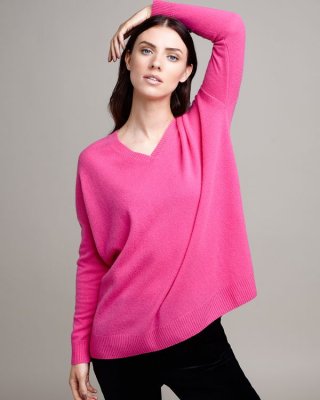 Paul Costelloe Living Studio Pink Cashmere V-Neck Jumper Paul Costelloe Living Studio Pink Cashmere V-Neck Jumper