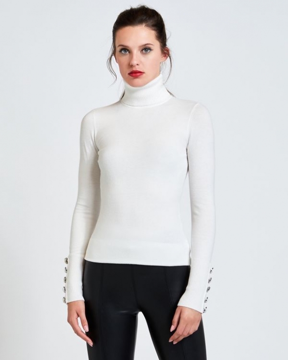 Savida Velvet Button Cuff Jumper Savida Velvet Button Cuff Jumper