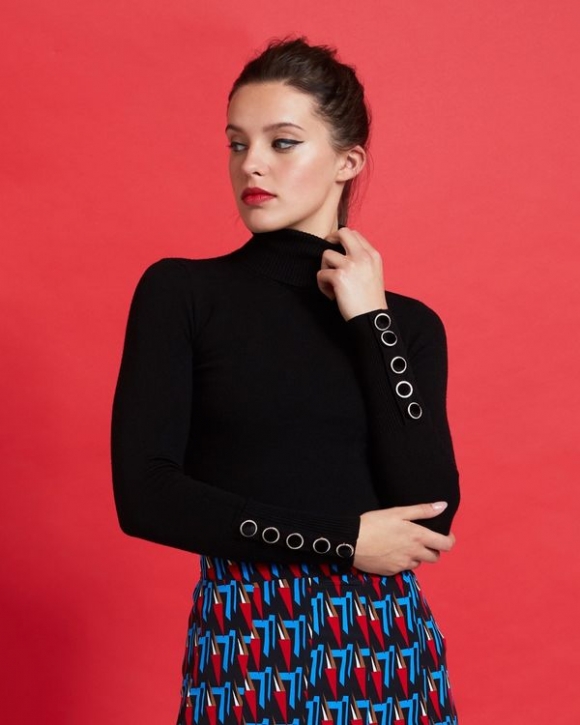 Savida Velvet Button Cuff Jumper Savida Velvet Button Cuff Jumper