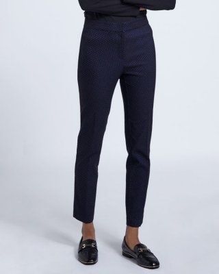 Navy Jacquard Slim Leg Trouser Navy Jacquard Slim Leg Trouser