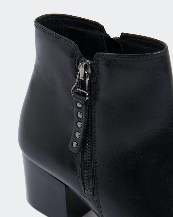 Leather Side Zip Ankle Boot